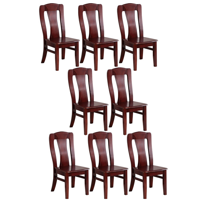 Rubber Wood Kitchen Dining Side Chair Contemporary Slat Back Side Chair