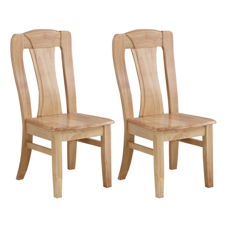 Rubber Wood Kitchen Dining Side Chair Contemporary Slat Back Side Chair