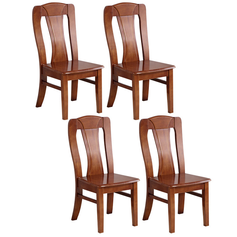 Rubber Wood Kitchen Dining Side Chair Contemporary Slat Back Side Chair