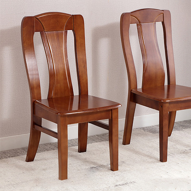 Rubber Wood Kitchen Dining Side Chair Contemporary Slat Back Side Chair