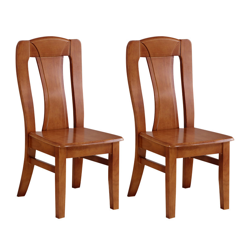 Rubber Wood Kitchen Dining Side Chair Contemporary Slat Back Side Chair