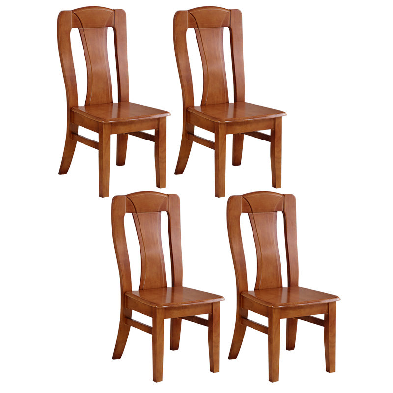 Rubber Wood Kitchen Dining Side Chair Contemporary Slat Back Side Chair