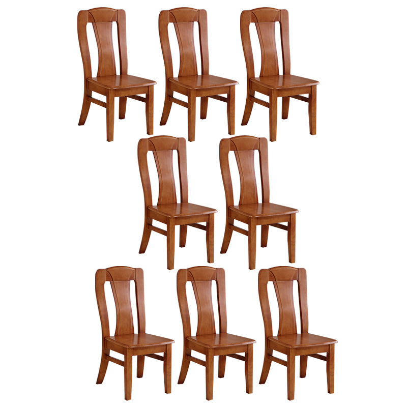 Rubber Wood Kitchen Dining Side Chair Contemporary Slat Back Side Chair