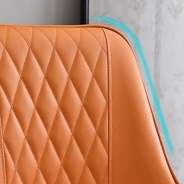 Contemporary Faux Leather Dining Chairs Metal Parsons Side Chair