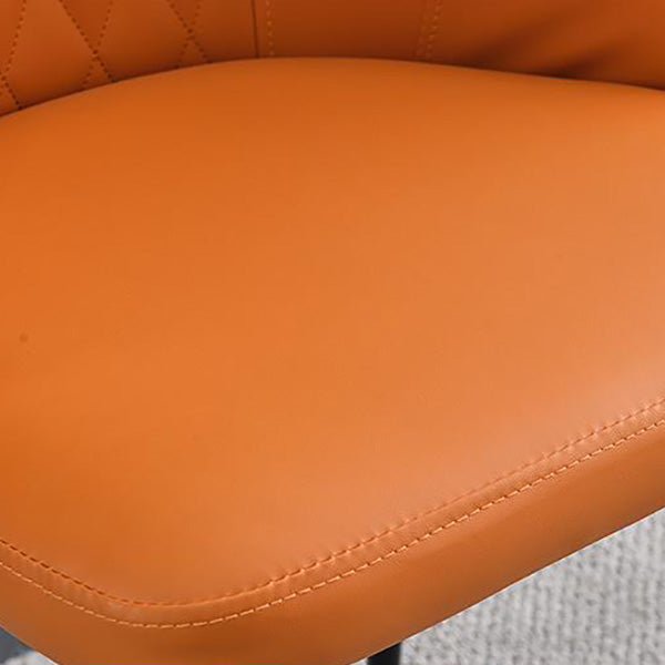 Contemporary Faux Leather Dining Chairs Metal Parsons Side Chair