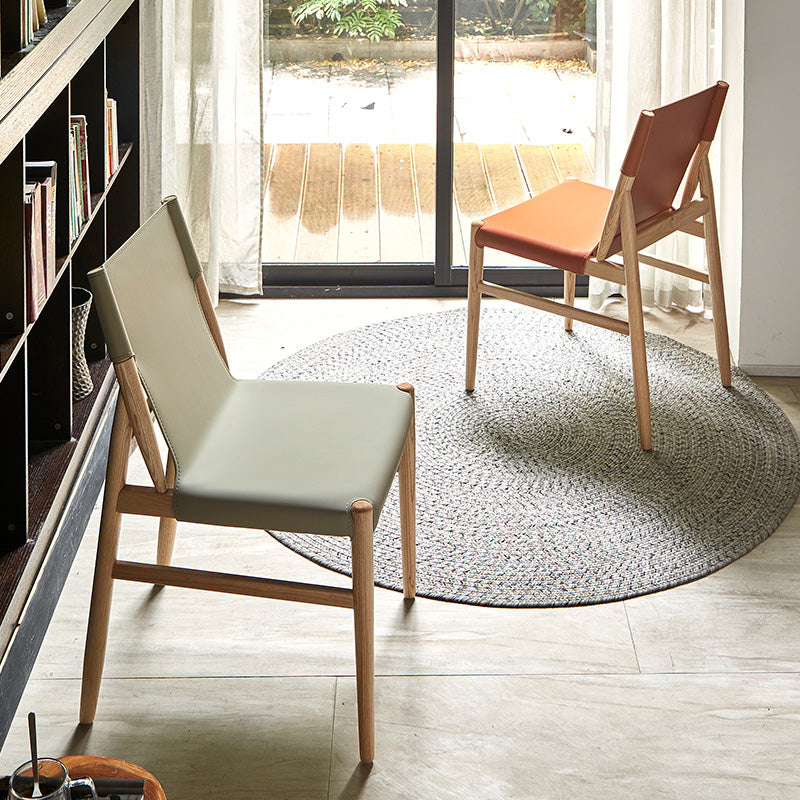 Patio Dining Side Chair Kitchen Solid Wood Legs Armless Chair