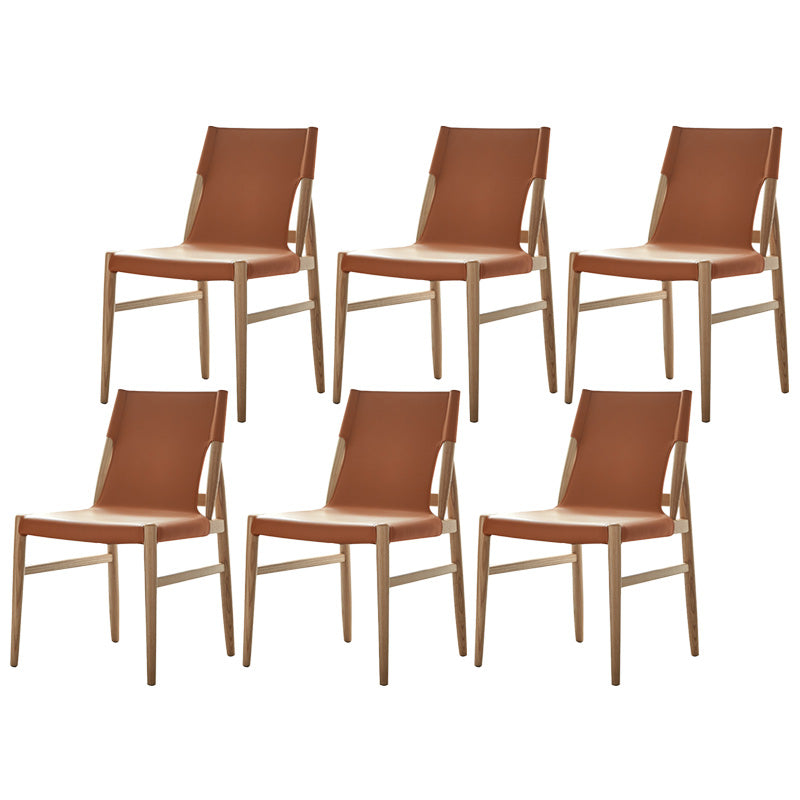 Patio Dining Side Chair Kitchen Solid Wood Legs Armless Chair
