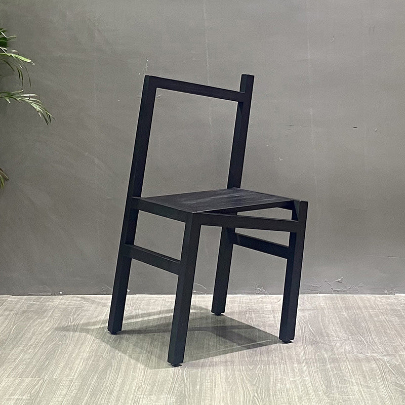 Black Wood Kitchen Dining Side Chair Open Back Dining Side Chair