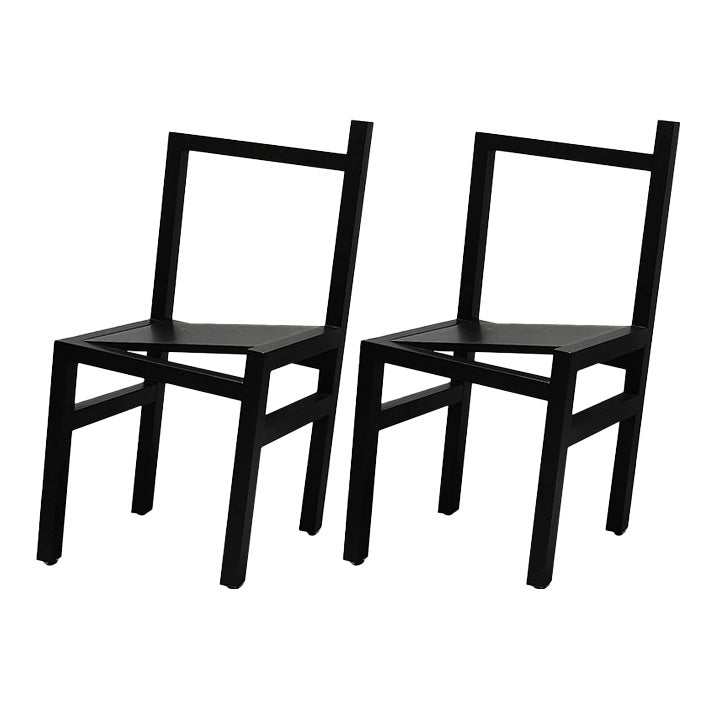 Black Wood Kitchen Dining Side Chair Open Back Dining Side Chair