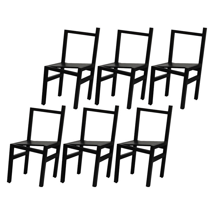 Black Wood Kitchen Dining Side Chair Open Back Dining Side Chair