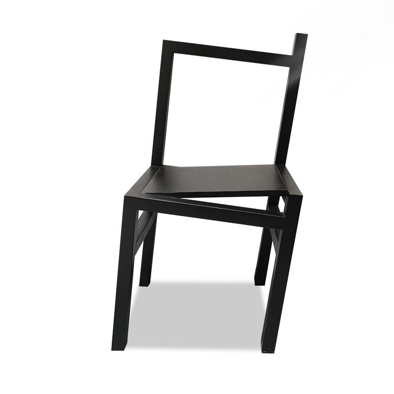 Black Wood Kitchen Dining Side Chair Open Back Dining Side Chair