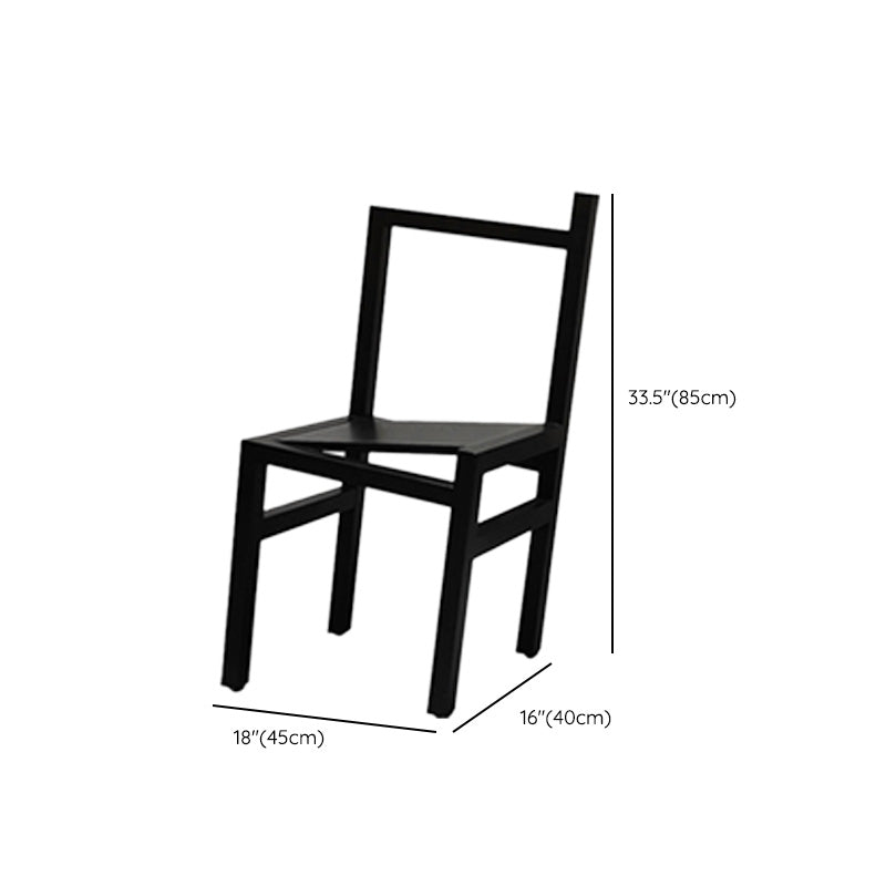 Black Wood Kitchen Dining Side Chair Open Back Dining Side Chair