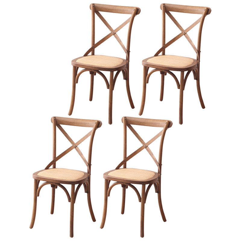 Contemporary Wood Kitchen Dining Side Chair Cross Back Side Chair