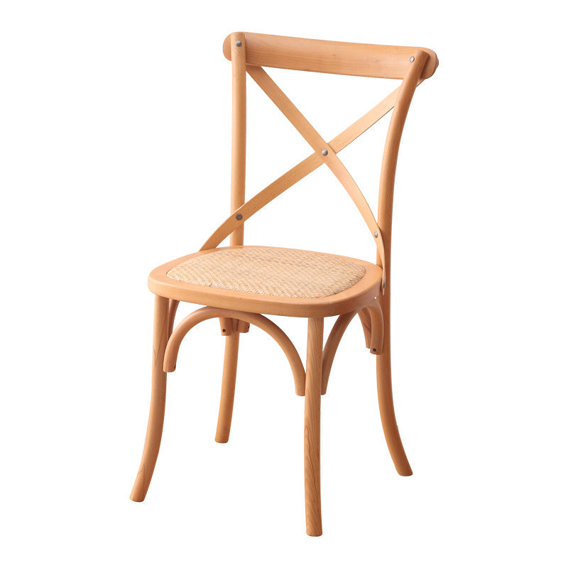 Contemporary Wood Kitchen Dining Side Chair Cross Back Side Chair