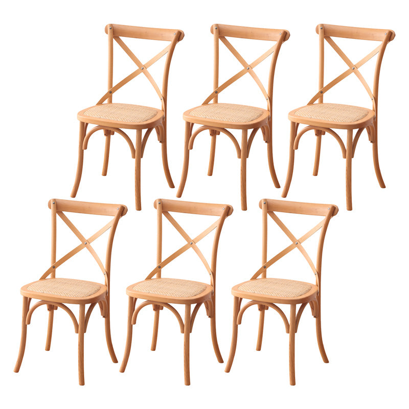 Contemporary Wood Kitchen Dining Side Chair Cross Back Side Chair