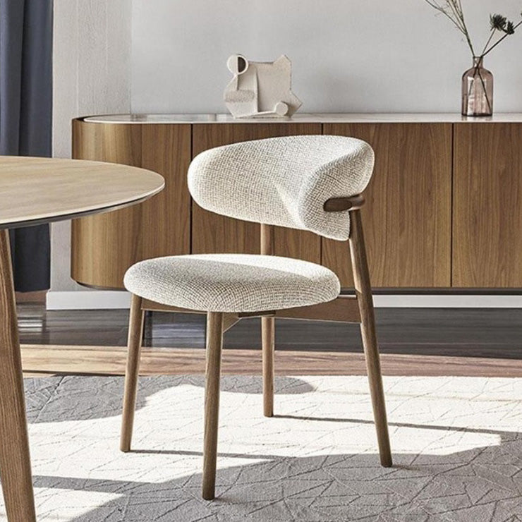 Indoor Patio Dining Chair Upholstered Armless Open Back Chair