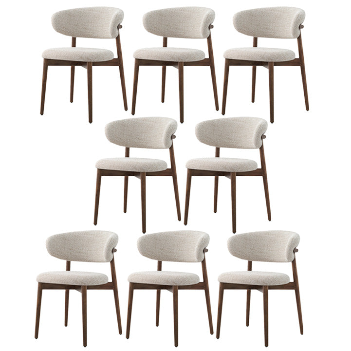 Indoor Patio Dining Chair Upholstered Armless Open Back Chair