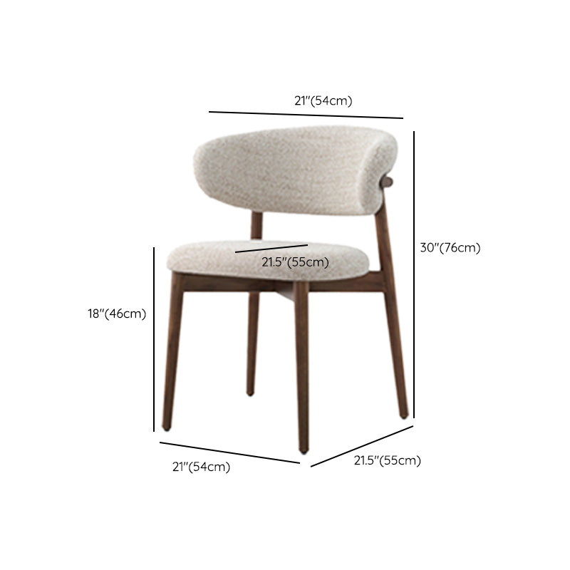 Indoor Patio Dining Chair Upholstered Armless Open Back Chair