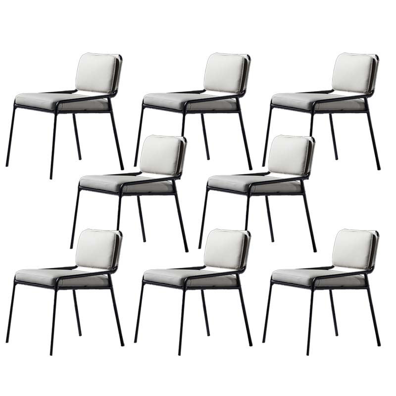 Upholstered Dining Chairs Armless Faux Leather Kitchen Dining Side Chair