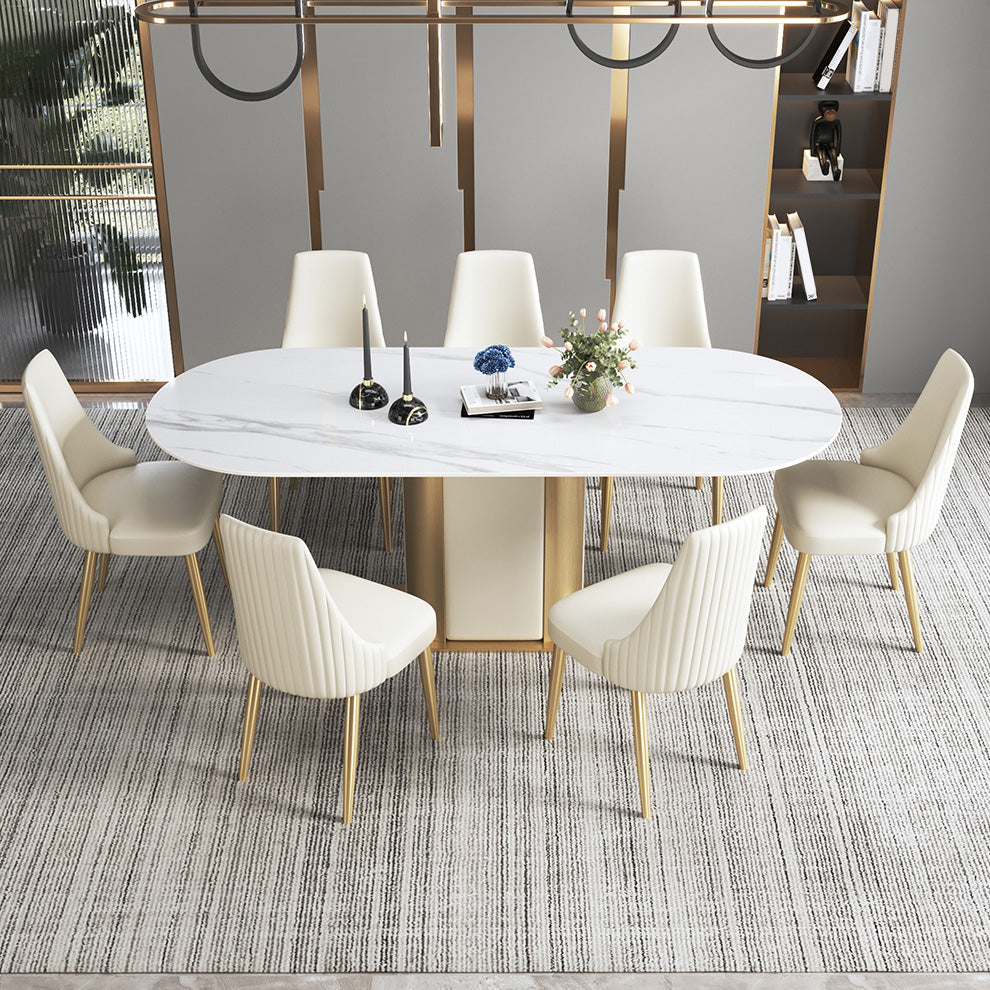 Upholstered Armless Dining Chairs Glam Metal Kitchen Dining Side Chair