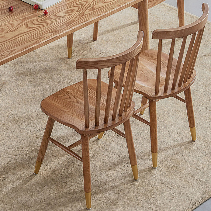 Contemporary Wood Kitchen Dining Side Chair Slat Back Side Chair