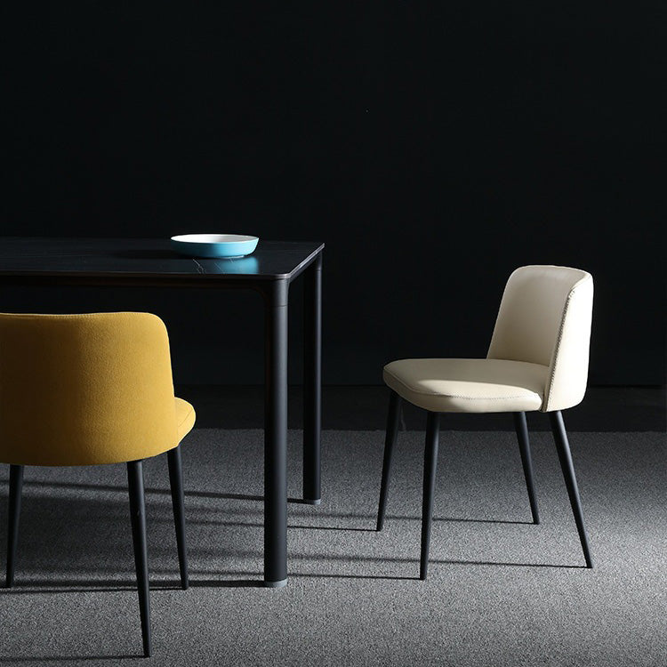 Upholstered Armless Dining Chair Metal Kitchen Dining Side Chair