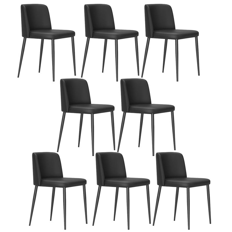 Upholstered Armless Dining Chair Metal Kitchen Dining Side Chair