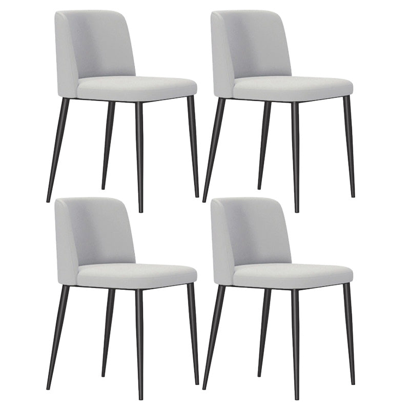 Upholstered Armless Dining Chair Metal Kitchen Dining Side Chair