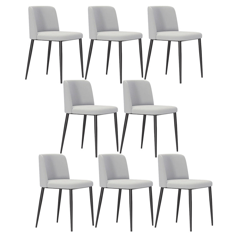 Upholstered Armless Dining Chair Metal Kitchen Dining Side Chair
