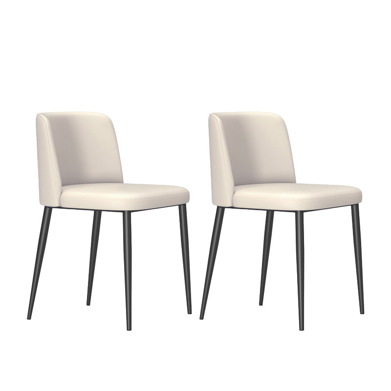 Upholstered Armless Dining Chair Metal Kitchen Dining Side Chair