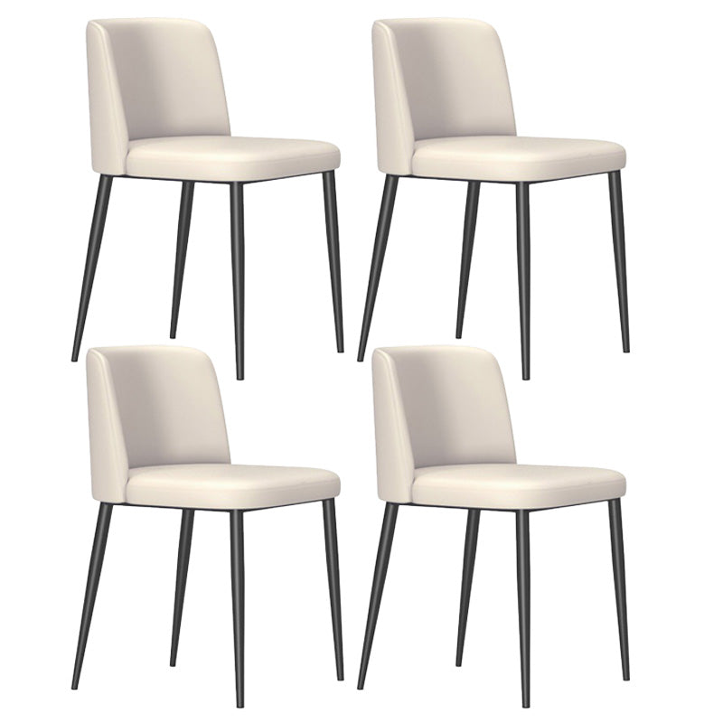 Upholstered Armless Dining Chair Metal Kitchen Dining Side Chair