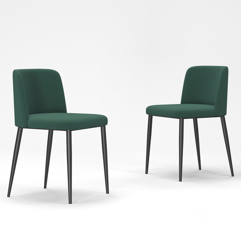 Upholstered Armless Dining Chair Metal Kitchen Dining Side Chair