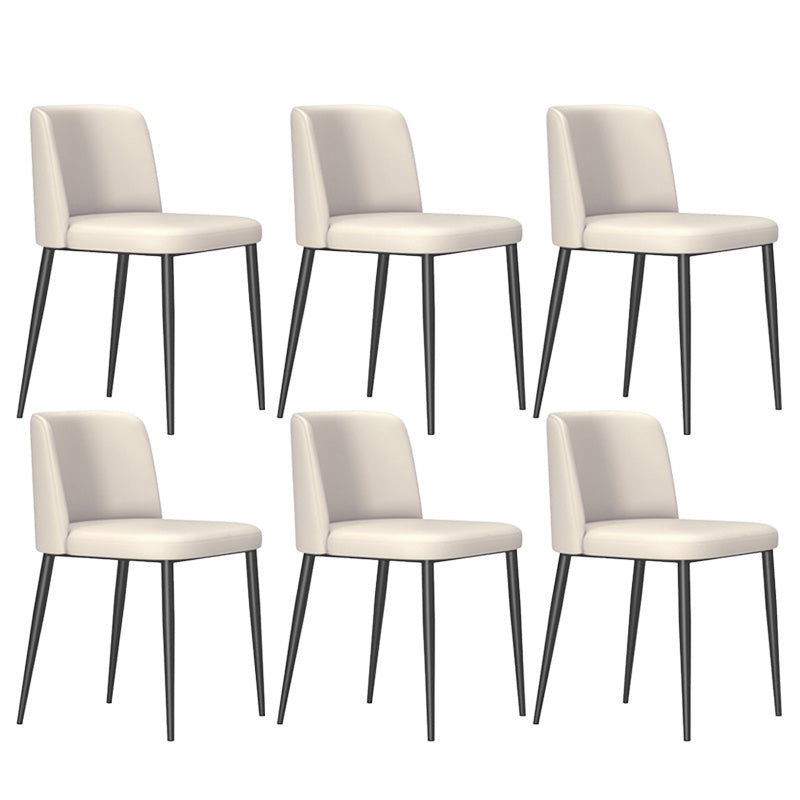 Upholstered Armless Dining Chair Metal Kitchen Dining Side Chair