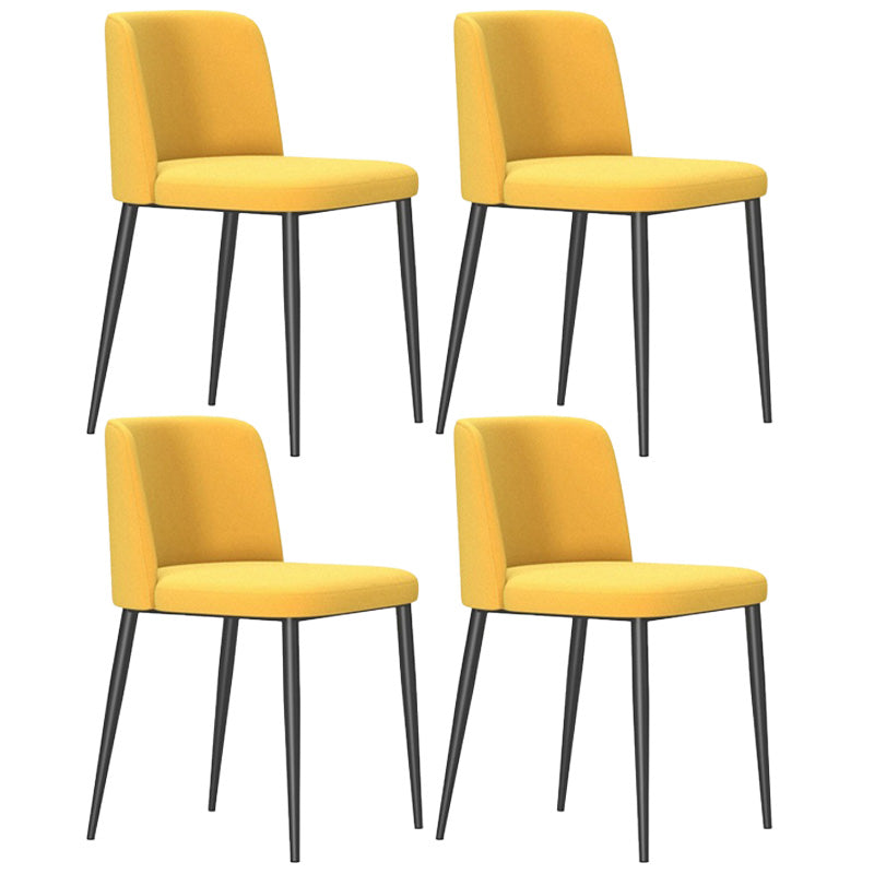 Upholstered Armless Dining Chair Metal Kitchen Dining Side Chair