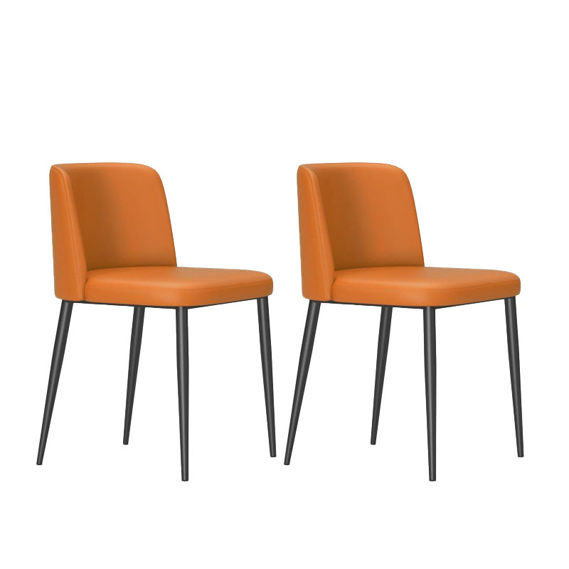 Upholstered Armless Dining Chair Metal Kitchen Dining Side Chair