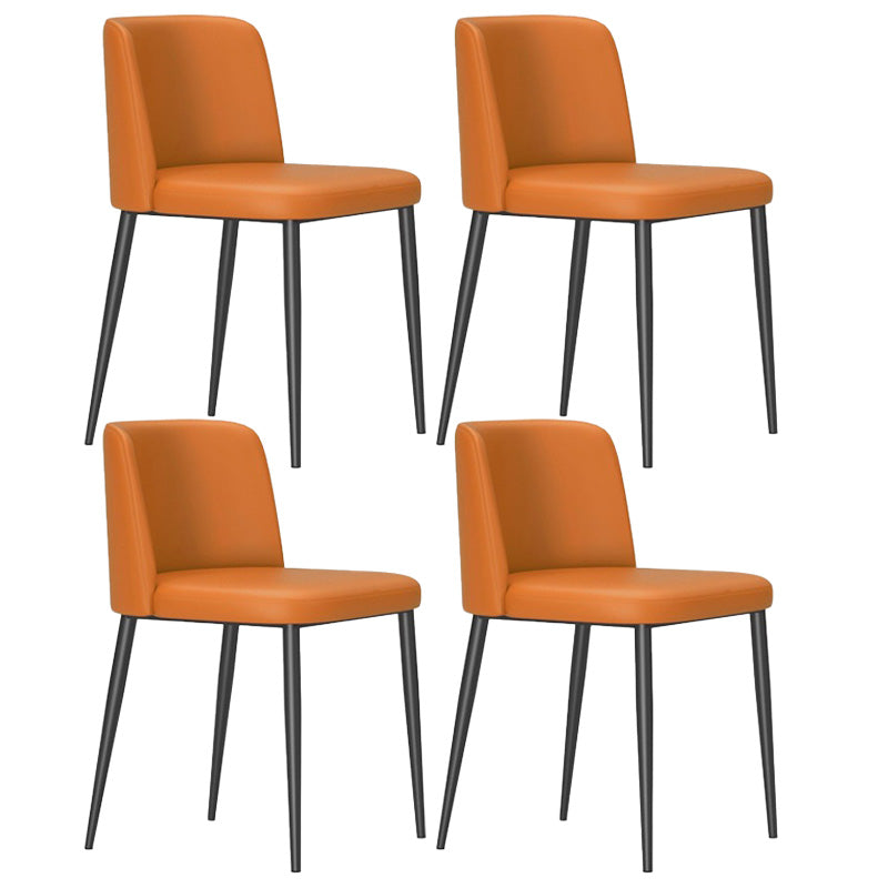 Upholstered Armless Dining Chair Metal Kitchen Dining Side Chair