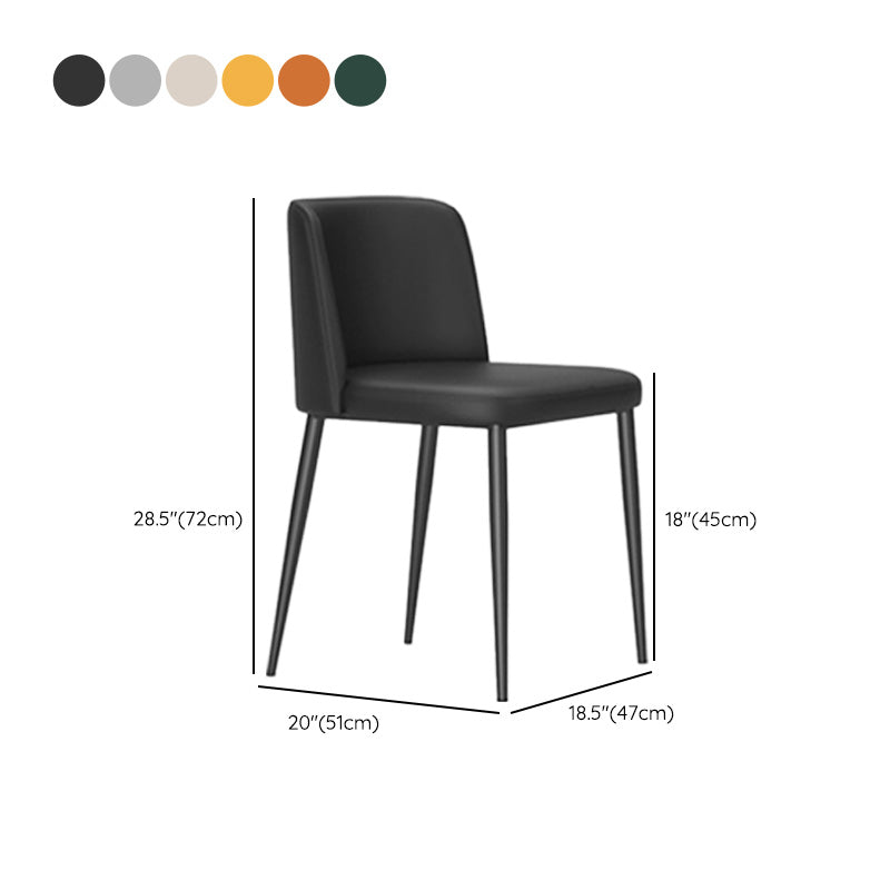 Upholstered Armless Dining Chair Metal Kitchen Dining Side Chair