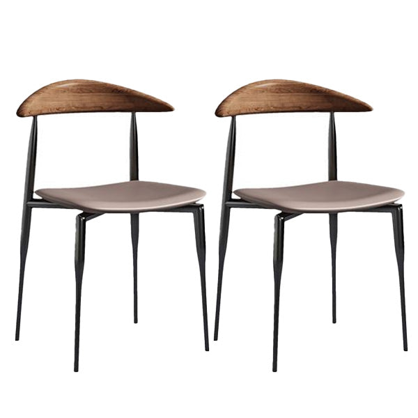 Industrial Metal Kitchen Dining Side Chair Faux Leather Side Chair