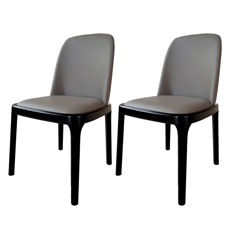 Industrial Armless Dining Chairs Solid Wood Legs Upholstered Side Chair