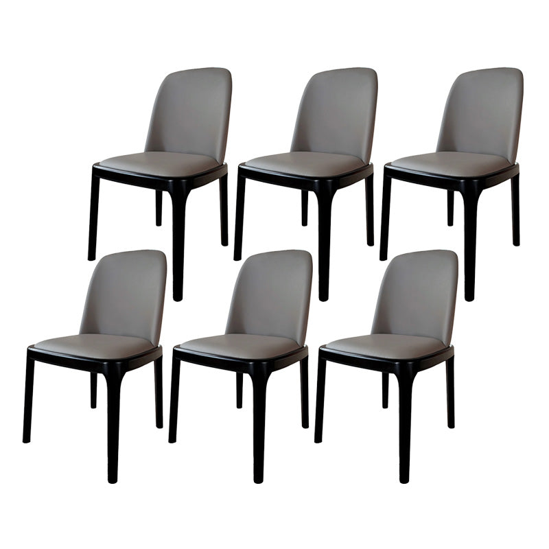 Industrial Armless Dining Chairs Solid Wood Legs Upholstered Side Chair