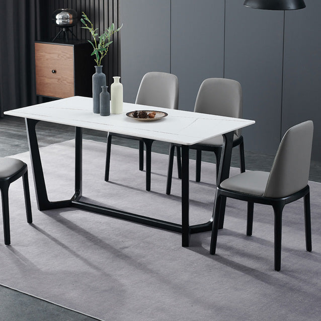 Industrial Armless Dining Chairs Solid Wood Legs Upholstered Side Chair