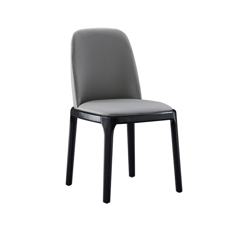 Industrial Armless Dining Chairs Solid Wood Legs Upholstered Side Chair