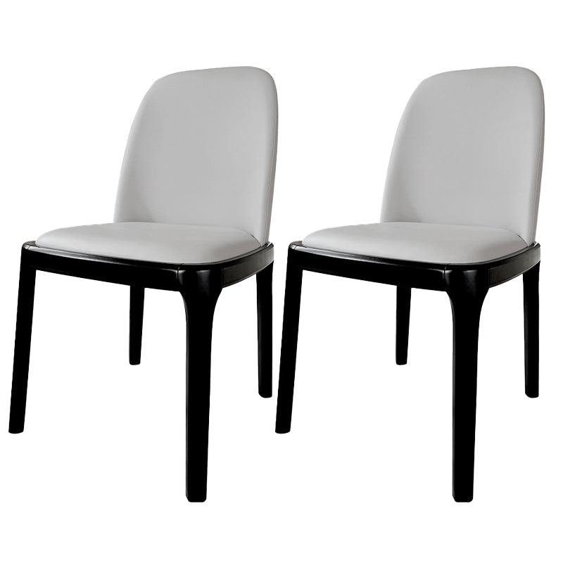 Industrial Armless Dining Chairs Solid Wood Legs Upholstered Side Chair