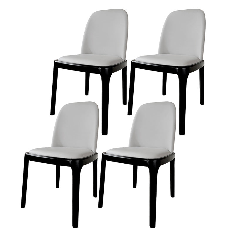 Industrial Armless Dining Chairs Solid Wood Legs Upholstered Side Chair
