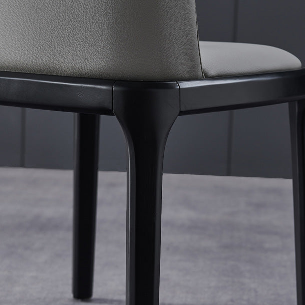 Industrial Armless Dining Chairs Solid Wood Legs Upholstered Side Chair