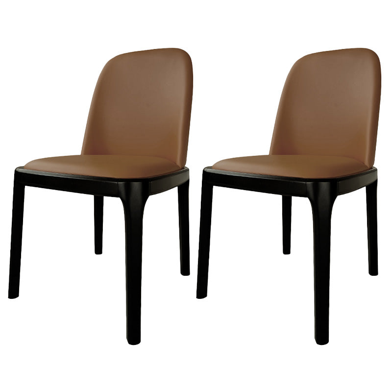 Industrial Armless Dining Chairs Solid Wood Legs Upholstered Side Chair