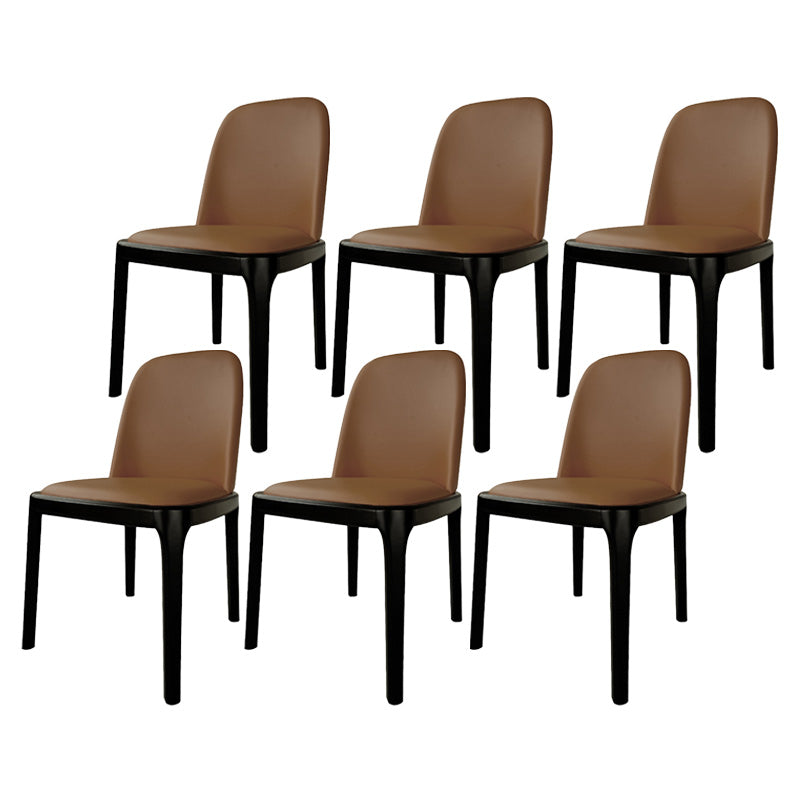 Industrial Armless Dining Chairs Solid Wood Legs Upholstered Side Chair
