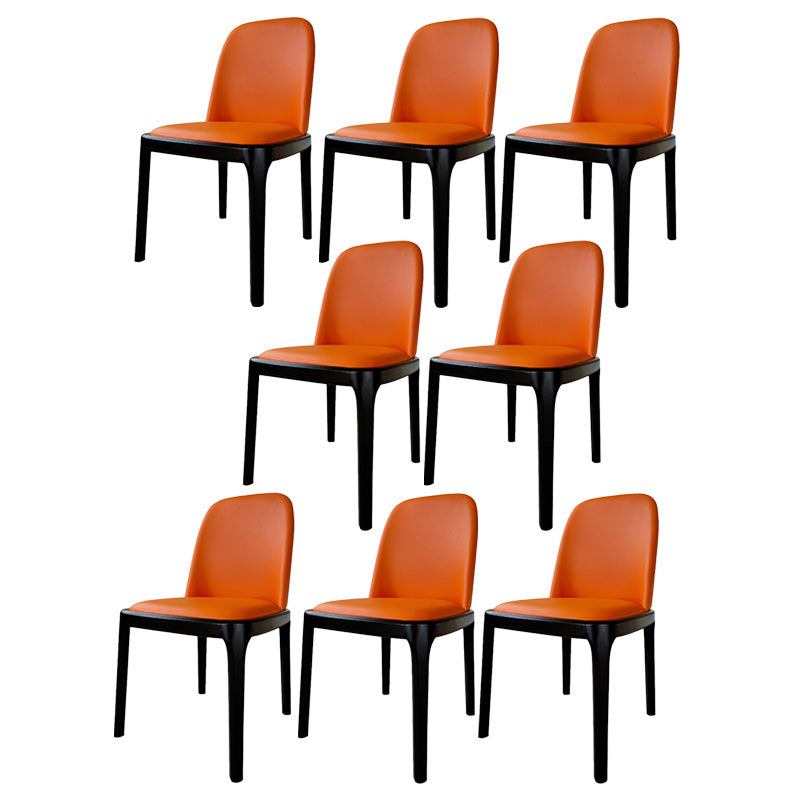 Industrial Armless Dining Chairs Solid Wood Legs Upholstered Side Chair