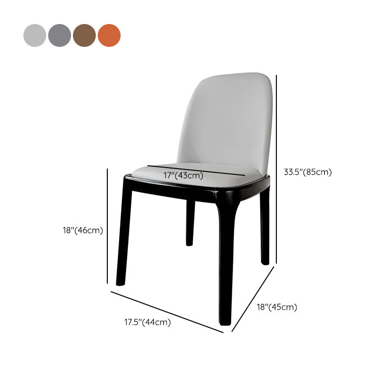 Industrial Armless Dining Chairs Solid Wood Legs Upholstered Side Chair