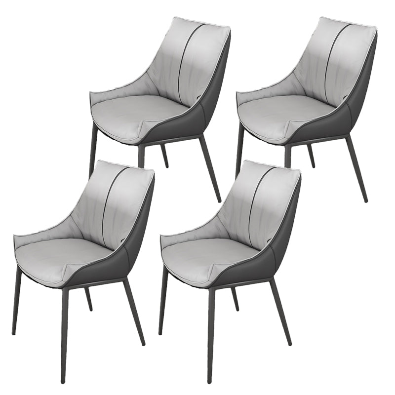 Parsons Faux Leather Side Chair Upholstered Armless Dining Chairs